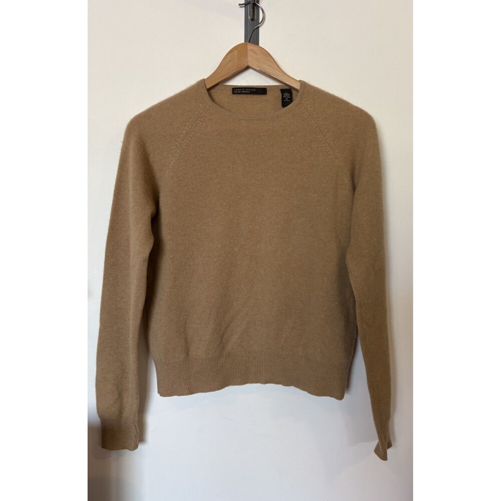 Lord And Taylor Camel Two Ply Cashmere Sweater Size Medium